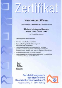 Zertifikat Meisterinfotage 2012